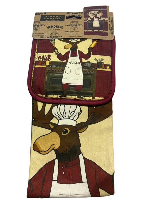Cooking Moose Towel and Hot Pad Set Kitchen/Towel & Hot Pads