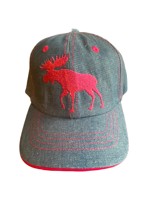 Denim, Pink Moose, Baseball Hat WEARABLES / BASEBALL HATS
