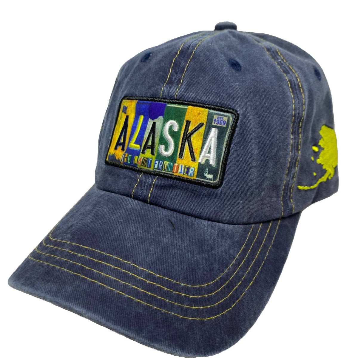 Vintage 90s Alaska Denim 100% Cotton Embroidered Baseball Dad Hat Strapb… Alaska the Last Frontier Cap Embroidered Baseball Hat  main image 3
