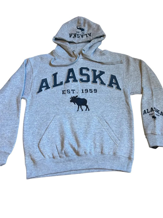 Embossed Alaska 1959 Moose, Hoodie SOFT GOODS / S-SHIRTS