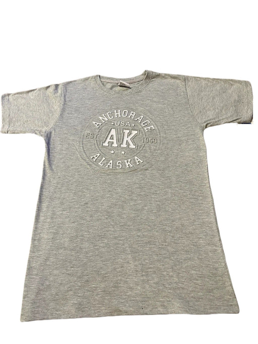 Embossed Anchorage AK adult t-shirt SOFT GOODS / T-SHIRT