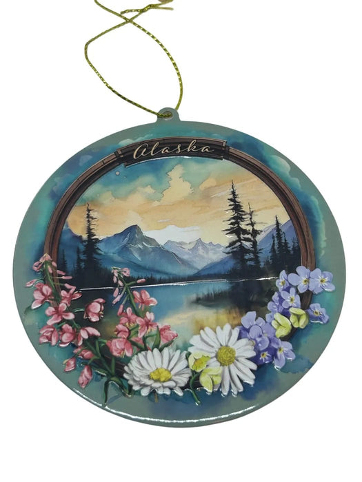 Floral mountain scene, Ornament COLLECTIBLES / ORNAMENTS
