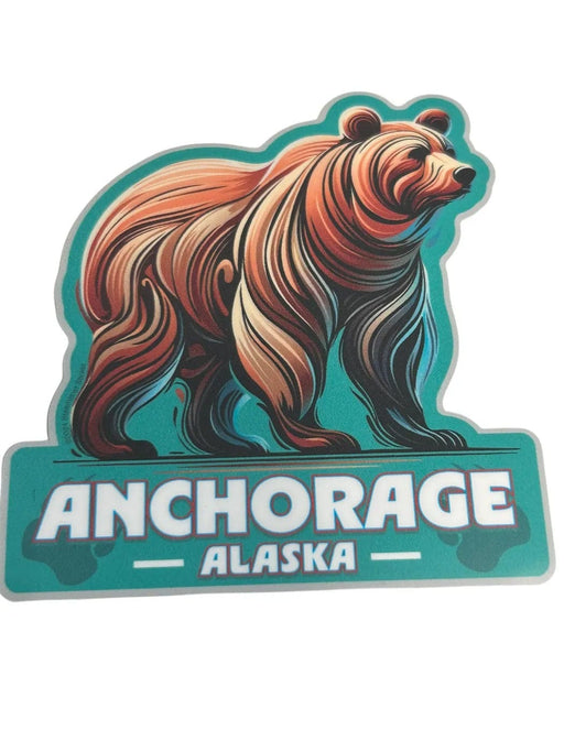 Flowing Grizzly, Anchorage Alaska Sticker COLLECTIBLES / STICKERS