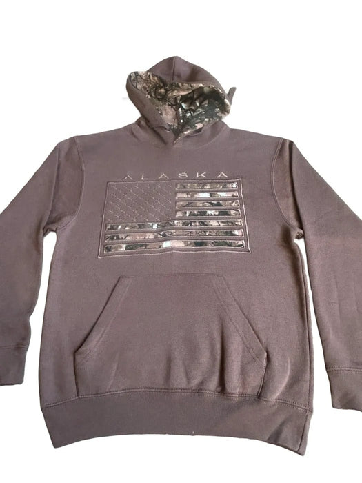 Forest Camo Flag Alaska Hoodie Sweatshirts