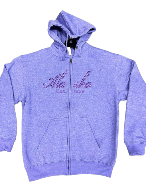 Full Zip Alaska Est 1959, Adult Hoodie. SOFT GOODS / S-SHIRTS