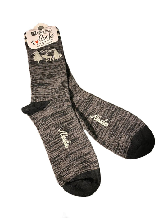 Grey/Black Moose Mountain, Adult Sock WEARABLES / SOCKS