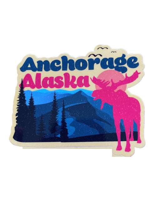 Gritty Neon Anchorage Moose, Sticker COLLECTIBLES / STICKERS