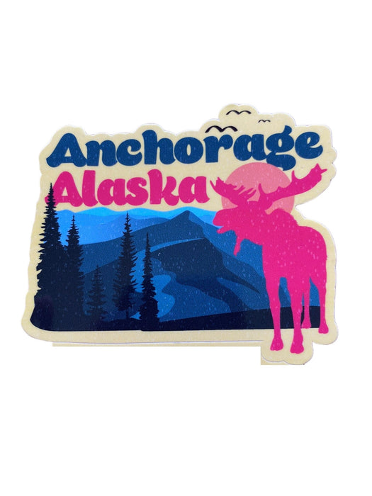 Gritty Neon Anchorage Moose, Sticker COLLECTIBLES / STICKERS