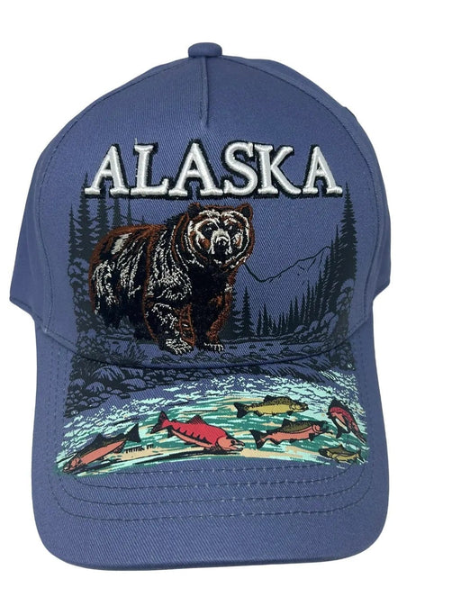 Grizzly Bear/ Salmon, Baseball Hat WEARABLES / BASEBALL HATS
