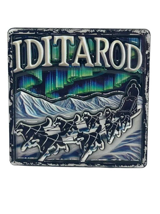 Iditarod Norther Lights Musher, Epoxy Magnet COLLECTIBLES / MAGNETS