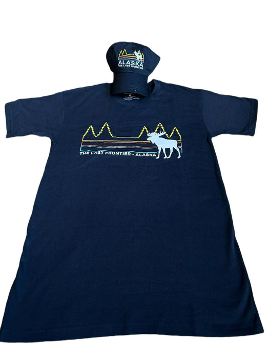 Last Frontier Striped Mountain Moose, Hat Tee Combo HAT / TEE COMBO