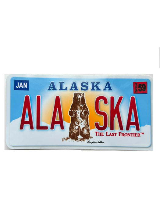 Grizzly License Plate Sticker