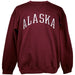 Maroon, Alaska Applique Crew Neck Sweatshirt 3XL-5XL SOFT GOODS / CREW NECKS