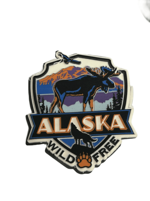 Moose Badge Wild Free, Magnet COLLECTIBLES / MAGNETS