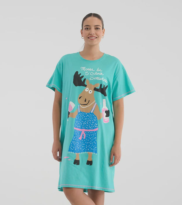 Moose Be 5 O'Clock Somewhere, Sleep Shirt Soft goods/ SleepShirts