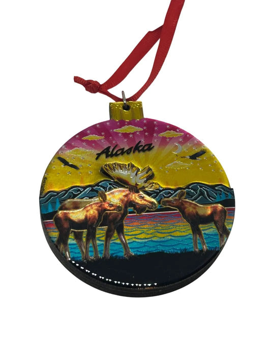 Moose Sunset Foil Alaska Ornament COLLECTIBLES / ORNAMENTS