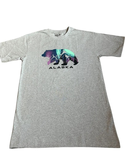 Northern Lights Bear, Etched Mt T-shirt SOFT GOODS / T-SHIRT