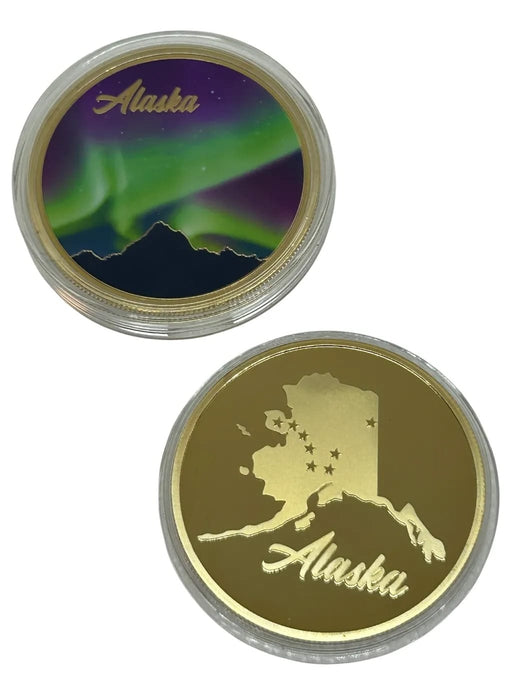 Northern Lights Color Photo Gold Coin COLLECTIBLES / MISC