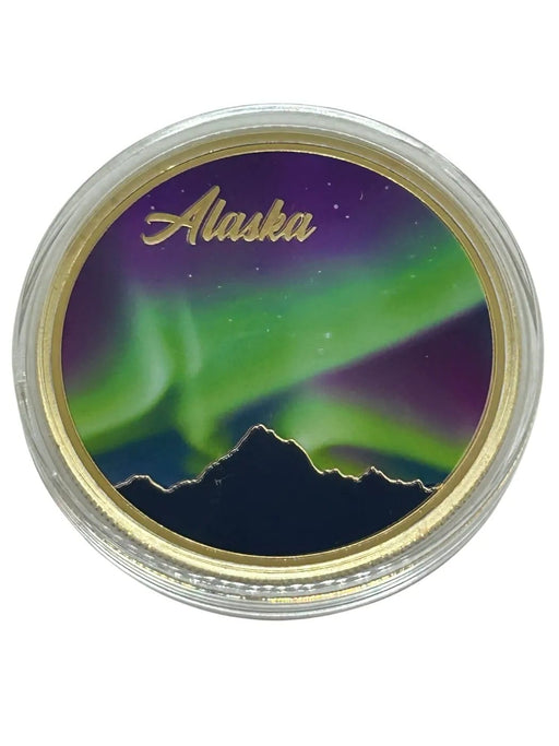 Northern Lights Color Photo Gold Coin COLLECTIBLES / MISC