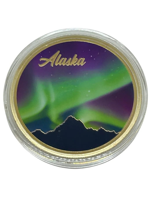 Northern Lights Color Photo Gold Coin COLLECTIBLES / MISC