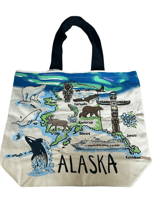 Northern Lights Map, Canvas Bag TRAVEL / TOTES & BAGS