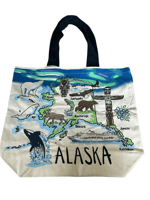 Northern Lights Map, Canvas Bag TRAVEL / TOTES & BAGS