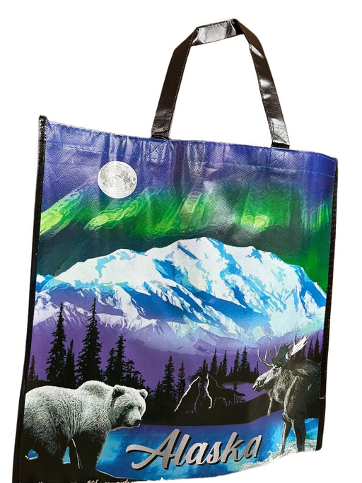 Northern Lights Moose and Bear, Reusable Bag TRAVEL / TOTES & BAGS
