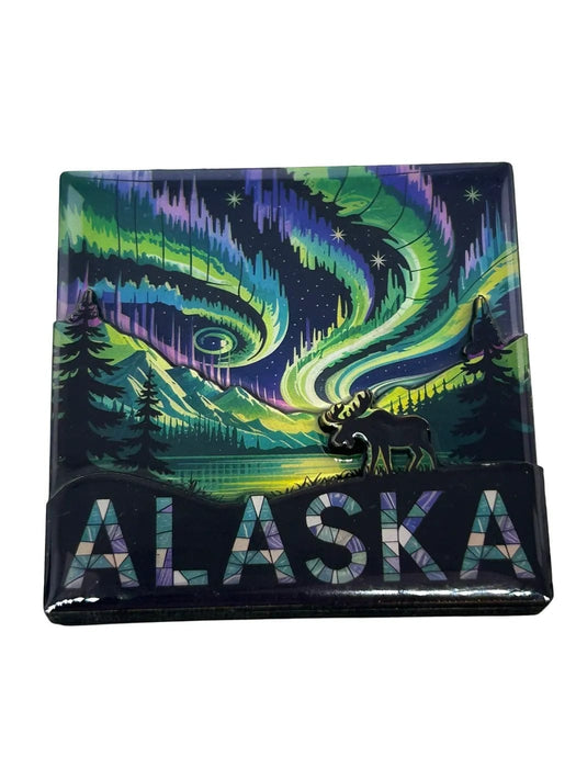 Northern Lights Moose, Epoxy Magnet COLLECTIBLES / MAGNETS