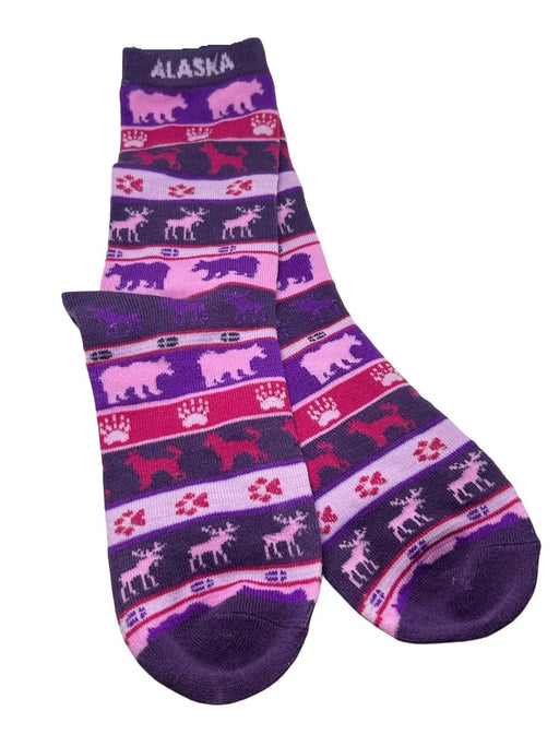 Puple Pink Striped Animal Sock WEARABLES / SOCKS