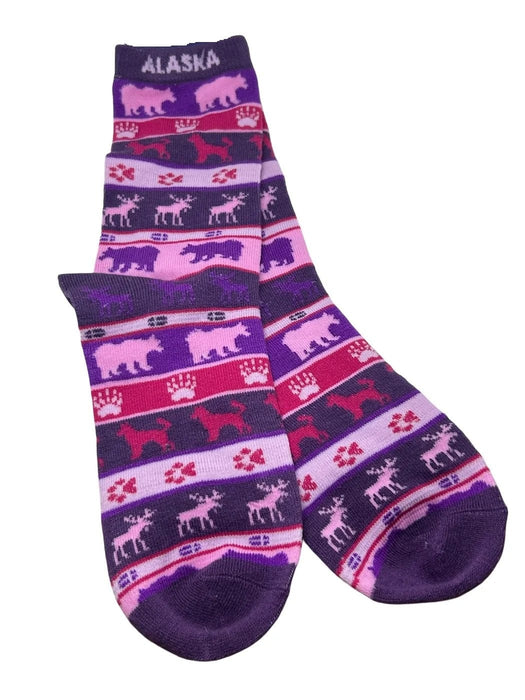 Puple Pink Striped Animal Sock WEARABLES / SOCKS
