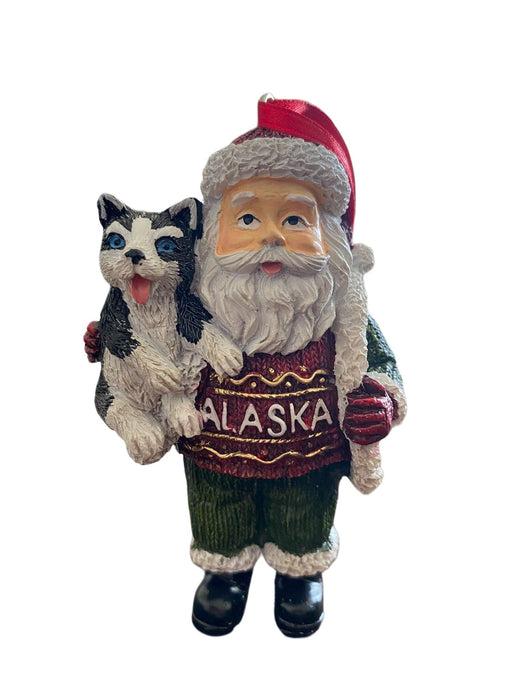 Santa with Husky, Ornament COLLECTIBLES / ORNAMENTS
