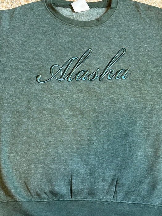 Script Alaska Tonal Embroidered, Crew Neck SOFT GOODS / CREW NECKS