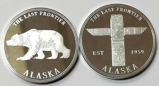 Silver  Bear & Totem, Alaska Coin COLLECTIBLES / MISC