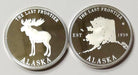Silver Moose / AK State 2 Sided Coin COLLECTIBLES / MISC