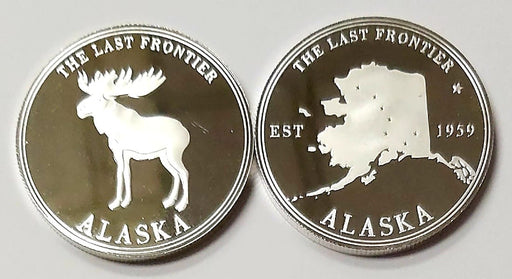 Silver Moose / AK State 2 Sided Coin COLLECTIBLES / MISC