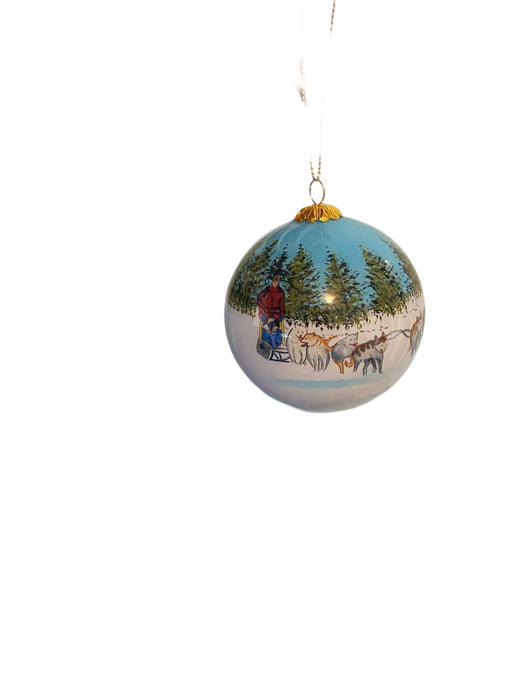 Sled Dog Glass Ball, Ornament COLLECTIBLES / ORNAMENTS