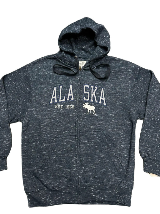 Snow Alaska Moose, Full Zip Sweatshirt Sweatshirts