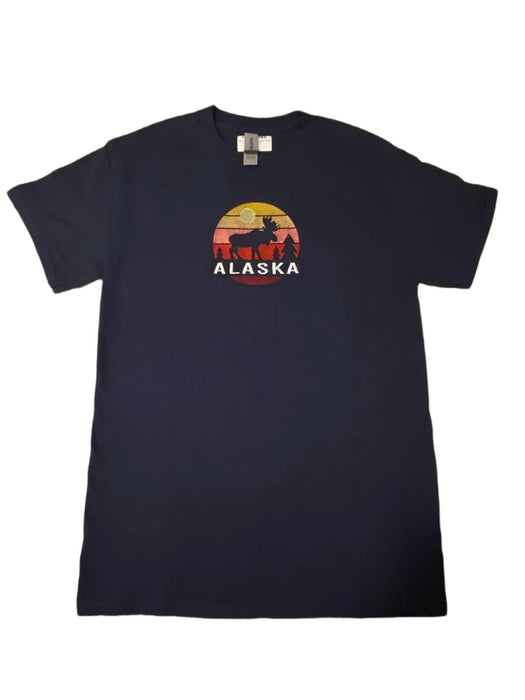 Split Sun Silhouette Moose, Embroidered T-shirt SOFT GOODS / T-SHIRT