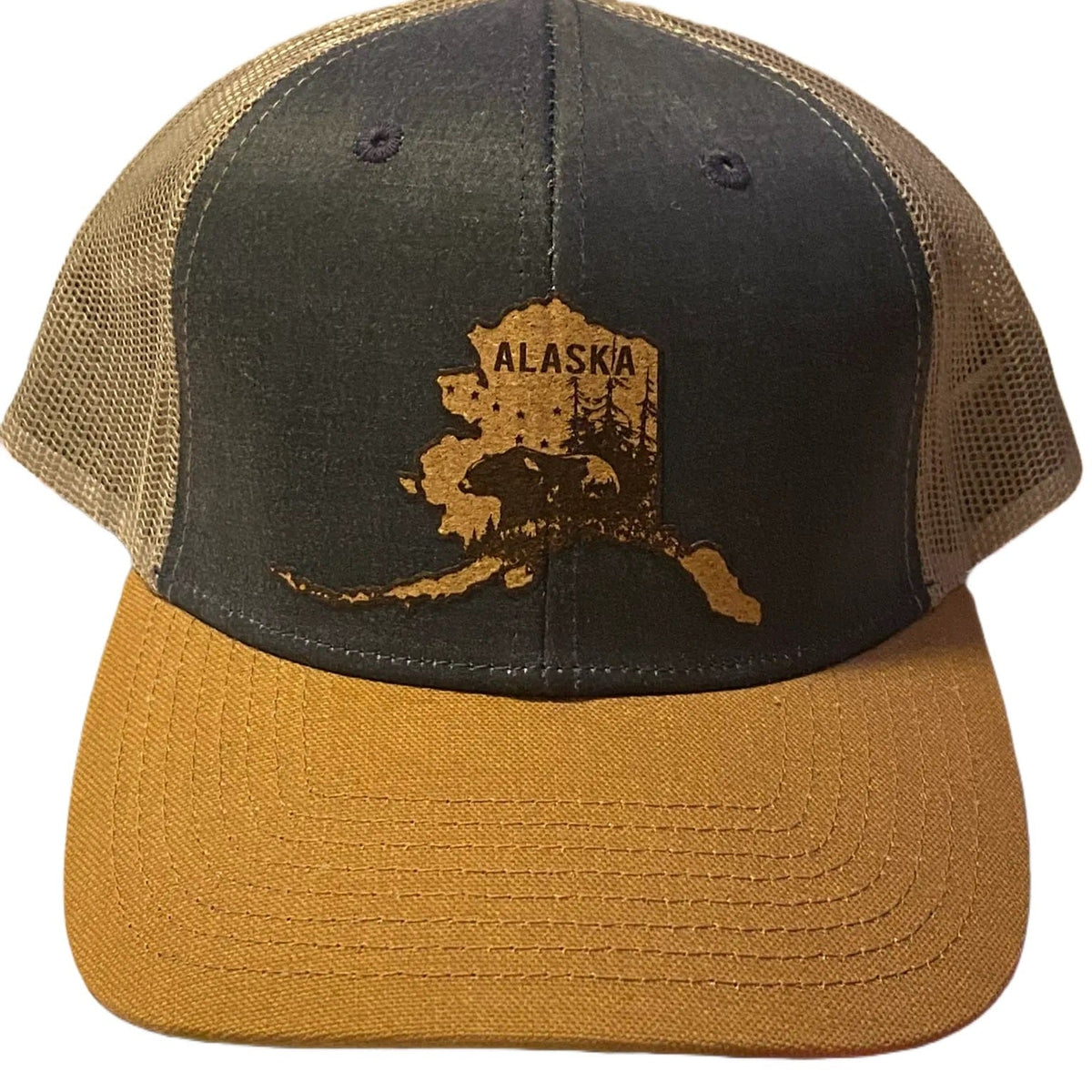 State shape Cork Patch, Trucker Hat — Polar Bear Gifts