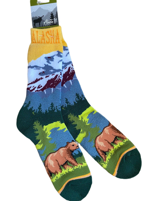 Summer Mountain Bear, Towel Sock WEARABLES / SOCKS