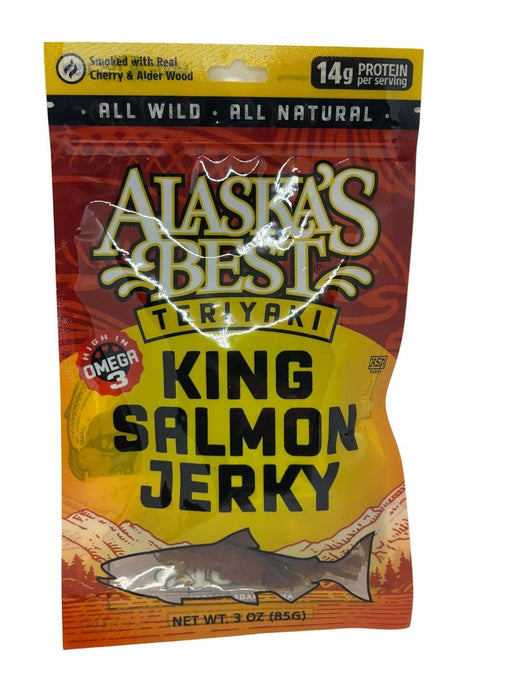 Teriyaki King Salmon Jerky, 3oz bag FOOD / FISH