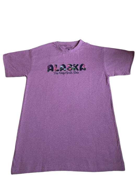 Text Floral Alaska Embroidered T-shirt SOFT GOODS / T-SHIRT