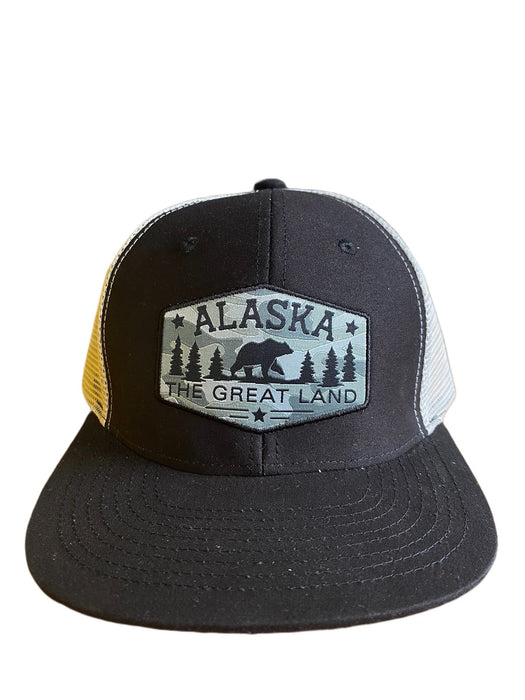The Great Land Bear, Trucker Flat Bill Hat WEARABLES / BASEBALL HATS