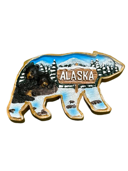 Alaska USA 3D Elk Bear Refrigerator Magnet Souvenir Resin Collection...