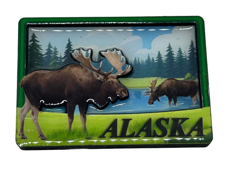 Two Moose in the Stream Magnet COLLECTIBLES / MAGNETS