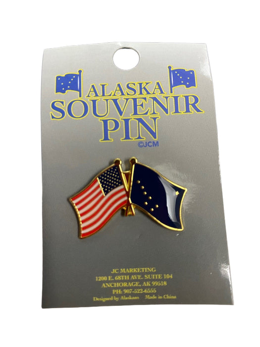 USA & AK Flag, Pin