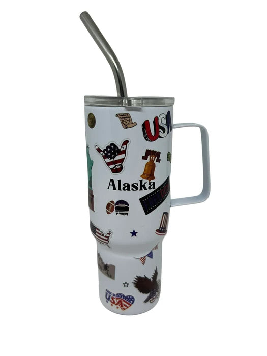 USA Sticker Mini Stainless Steel Shot KITCHEN / SHOT GLASSES