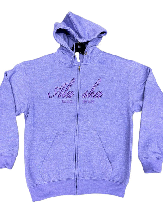 Full Zip Alaska Est 1959, Adult Hoodie.