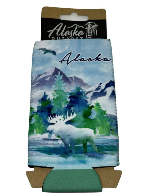 Water Color Moose, Slim Koozie KITCHEN / KOOZIES