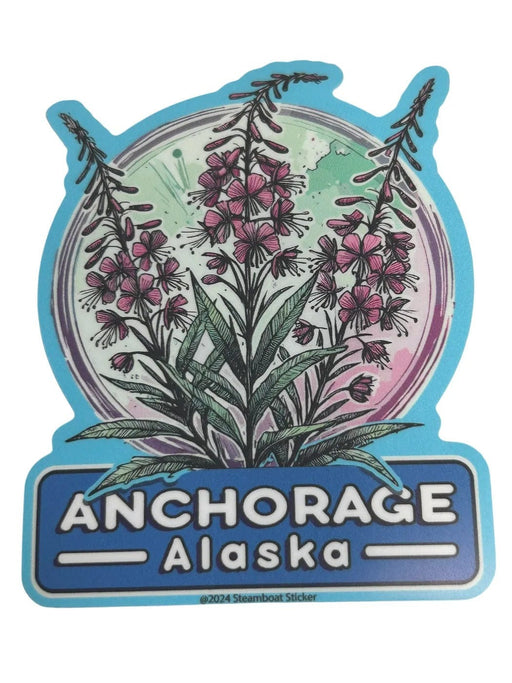 Watercolor Fireweed, Anchorage Sticker COLLECTIBLES / STICKERS